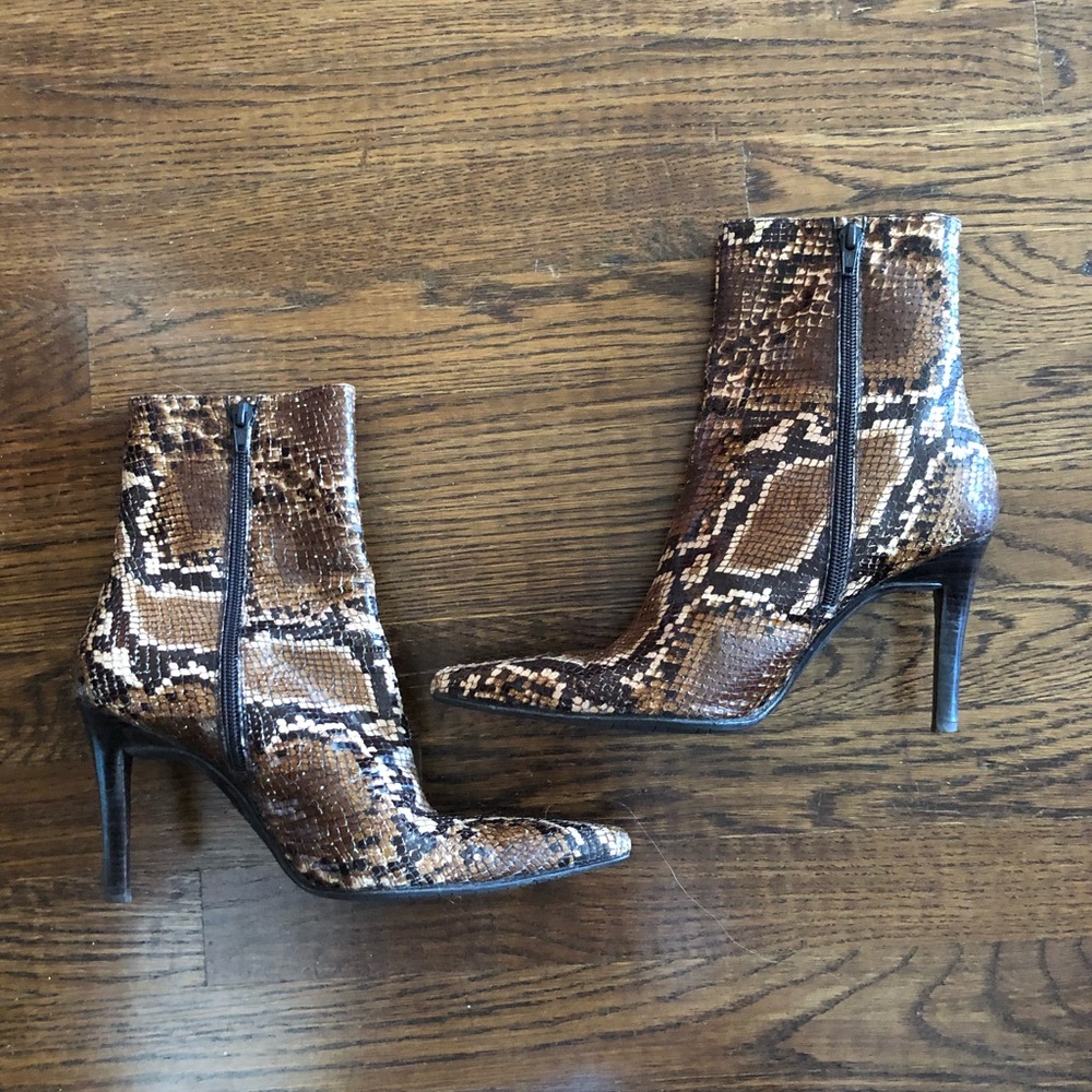 Stuar Weitzman Brown Python Booties